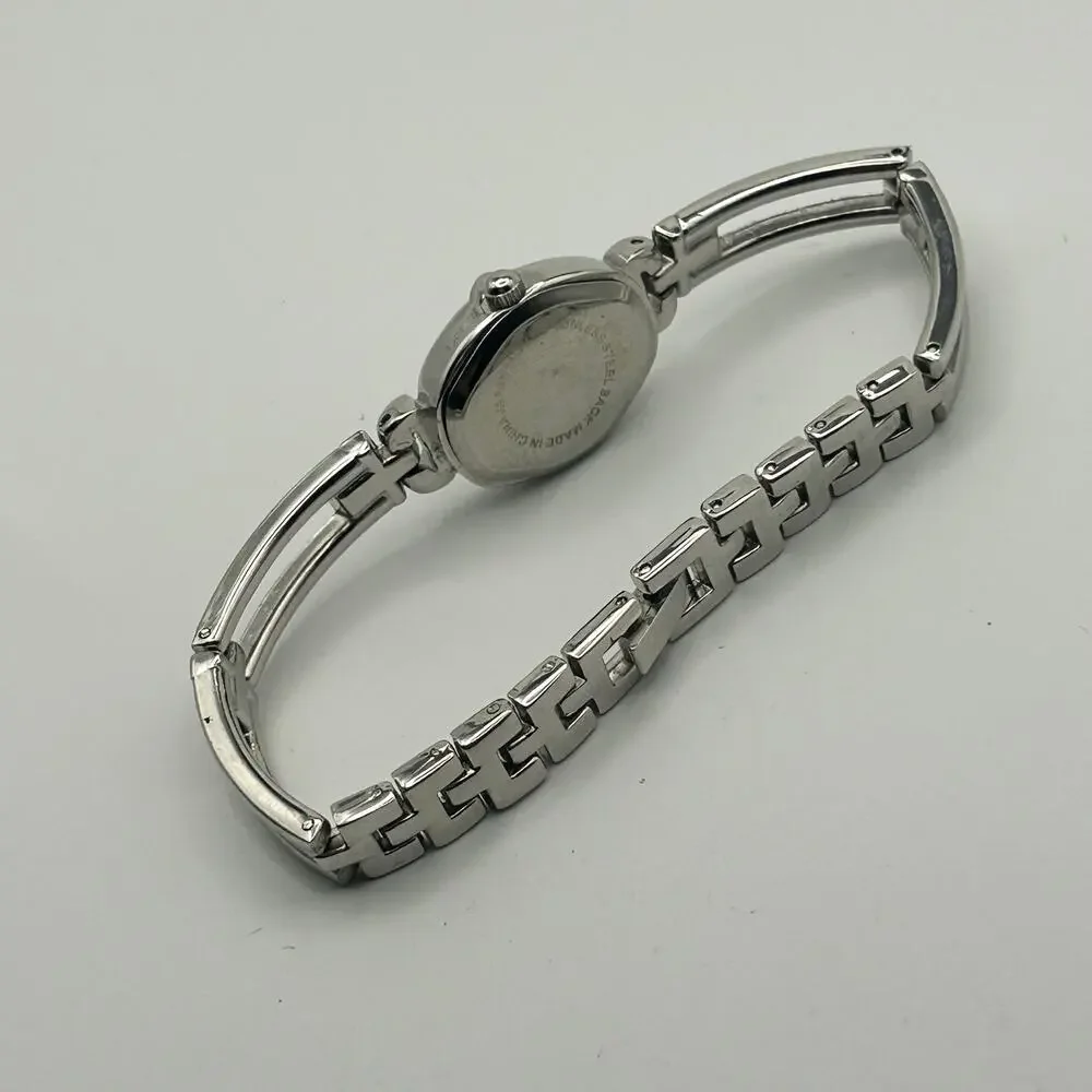 Cote d'Azur Silver Tone Black Dial Women’s Watch Working New Battery